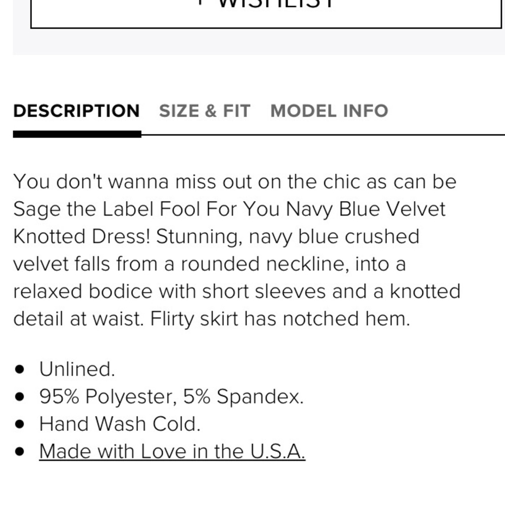 NWT Sage The Label Navy Crushed Velvet Dress - Picture 8 of 9